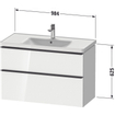 Duravit D-Neo wastafelonderkast 98.4x62.5x45.2cm 2 lades Basalt Mat SW641210