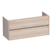 Saniclass Nexxt wastafelonderkast 120x46x55cm 2 softclose greeploze lades met 1 sifonuitsparing Hout White oak SW392951