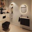 MONDIAZ TURE-DLUX 60cm toiletmeubel Urban. EDEN wastafel Frappe positie links. Met 1 kraangat. SW1102637
