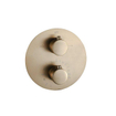 Fortifura Calvi Inbouw Regendoucheset - rond - thermostatisch - plafondarm - 25cm hoofddouche - staaf handdouche - gladde slang - Geborsteld Messing PVD (Goud) SW1244293