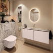 MONDIAZ TURE-DLUX 120cm toiletmeubel Rosee. EDEN wastafel Glace positie midden. Zonder kraangat. SW1103536
