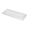 INK Dock wastafel - 100x40x6cm - 1 wasbak - 0 kraangaten - polystone wit mat SW352241