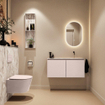 MONDIAZ TURE-DLUX 100cm toiletmeubel Rosee. EDEN wastafel Glace positie rechts. Zonder kraangat. SW1103503