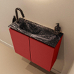 MONDIAZ TURE-DLUX 60cm toiletmeubel Fire. EDEN wastafel Lava positie links. Met 1 kraangat. SW1103777