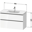 Duravit D-Neo wastafelonderkast 98.4x62.5x45.2cm 2 lades Basalt Mat SW641210