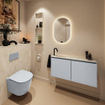 MONDIAZ TURE-DLUX 100cm toiletmeubel Clay. EDEN wastafel Ostra positie links. Met 1 kraangat. SW1104772