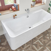 Villeroy & boch Collaro half vrijstaand back to wall bad 180x80cm rechthoek overloop Champagne Acryl Glans Wit SW354290