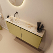MONDIAZ TURE-DLUX 100cm toiletmeubel Oro. EDEN wastafel Frappe positie links. Zonder kraangat. SW1102914