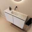 MONDIAZ TURE-DLUX 80cm toiletmeubel Linen. EDEN wastafel Ostra positie midden. Zonder kraangat. SW1104916