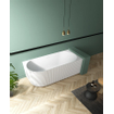 ZEZA Blend half vrijstaand hoekbad - ribbel - rechts - 170x80x58cm - met afvoer - acryl - mat wit SW962841