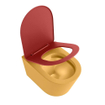 MONDIAZ LAVIE wandclosetpack - 36x53cm - diepspoel - rimless - Ocher (geel) - softclose - quick-release - toiletzitting - Fire (rood) SW1208620