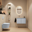 MONDIAZ TURE-DLUX 80cm toiletmeubel Clay. EDEN wastafel Ostra positie links. Zonder kraangat. SW1104788