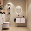 MONDIAZ TURE-DLUX 80cm toiletmeubel Rosee. EDEN wastafel Glace positie links. Zonder kraangat. SW1103499