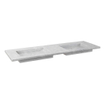 Forzalaqua Nova wastafel 160.5x51.5x9.5cm Rechthoek 0 kraangaten 2 wasbakken Natuursteen Carrara gepolijst SW369793