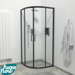 FugaFlow Efficiente Vetro Douchecabine - kwartrond - 90x90x195cm - helder glas - anti kalk - mat zwart SW1123529