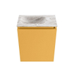 MONDIAZ TURE-DLUX 40cm toiletmeubel Ocher. EDEN wastafel Glace positie links. Zonder kraangat. SW1103381