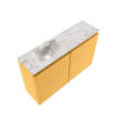 MONDIAZ TURE-DLUX 80cm toiletmeubel Ocher. EDEN wastafel Glace positie links. Zonder kraangat. SW1103371