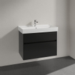 Villeroy & Boch Collaro wastafelonderkast 75.4x54.6cm 2 lades Black matt SW479567