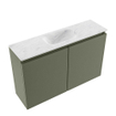MONDIAZ TURE-DLUX 80cm toiletmeubel Army. EDEN wastafel Opalo positie midden. Zonder kraangat. SW1104192