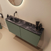 MONDIAZ TURE-DLUX 100cm toiletmeubel Army. EDEN wastafel Lava positie links. Zonder kraangat. SW1103678