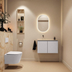 MONDIAZ TURE-DLUX 80cm toiletmeubel Cale. EDEN wastafel Frappe positie links. Zonder kraangat. SW1102666