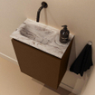 MONDIAZ TURE-DLUX 40cm toiletmeubel Rust. EDEN wastafel Glace positie links. Zonder kraangat. SW1103504