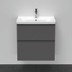 Duravit D-Neo wastafelonderkast 63.4x62.5x45.2cm 2 lades Grafiet Mat SW641420