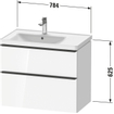 Duravit D-Neo wastafelonderkast 78.4x62.5x45.2cm 2 lades Betongrijs Mat SW641157