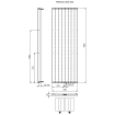 Plieger Perugia designradiator verticaal middenaansluiting 1806x608mm 1070W wit 7252365