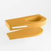 MONDIAZ RIVA Badkamermeubelset - 100x50x5.8cm - 0 lades - Ocher mat - 0 kraangaten - wasbak rechts - solid surface ocher SW703413