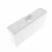 MONDIAZ TURE-DLUX 100cm toiletmeubel Talc. EDEN wastafel Opalo positie midden. Zonder kraangat. SW1104114