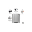 Brabantia Bo Pedaalemmer - 2x30 liter - 2 kunststof binnenemmers - matt steel fingerprint proof SW1117456