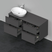 Duravit D-Neo wastafelonderkast 140x66.4x55cm 4 lades Grafiet Mat SW641275