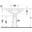 Duravit Serie 1930 wastafel 80x55cm 1 kraangat overloop wit 0303703