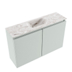 MONDIAZ TURE-DLUX 80cm toiletmeubel Greey. EDEN wastafel Glace positie midden. Met 1 kraangat. SW1103287