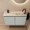 MONDIAZ TURE-DLUX 80cm toiletmeubel Greey. EDEN wastafel Ostra positie rechts. Met 1 kraangat. SW1104837