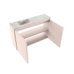 MONDIAZ TURE-DLUX 80cm toiletmeubel Rosee. EDEN wastafel Glace positie links. Met 1 kraangat. SW1103498
