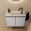 MONDIAZ TURE-DLUX 60cm toiletmeubel Plata. EDEN wastafel Opalo positie midden. Met 1 kraangat. SW1104468