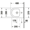 Duravit Starck Me wandbidet compact 37x48cm met kraangat met overloop m. WG mat wit SW358202