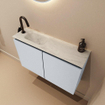 MONDIAZ TURE-DLUX 80cm toiletmeubel Clay. EDEN wastafel Opalo positie links. Met 1 kraangat. SW1104217
