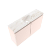 MONDIAZ TURE-DLUX 80cm toiletmeubel Rosee. EDEN wastafel Frappe positie midden. Met 1 kraangat. SW1102955