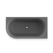 Plieger Kansas Hoekbad - 155x80x60cm - hoek rechts - met slotoverloop - met af- en overloopgarnituur - met poten - acryl - cement grijs SW924665