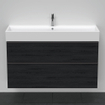 Duravit D-Neo wastafelonderkast 118.4x62.5x44.2cm 2 lades Eiken (zwart) Mat SW641153