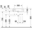 Duravit Vero fontein 50x25 cm met overloop kraangat kan links of rechts wit 0291343