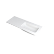 INK Faktor wastafel - 120x45x1.5cm - 1 wasbak rechts - 0 kraangaten - polystone wit mat SW207282