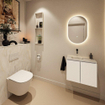 MONDIAZ TURE-DLUX 60cm toiletmeubel Talc. EDEN wastafel Ostra positie links. Zonder kraangat. SW1104633