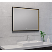 Wiesbaden Avi spiegel rechthoek met LED, dimbaar en spiegelverwarming 80 x 60 cm mat zwart SW373499