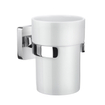 Smedbo Ice Bekerhouder - met glas - vierkant - chroom/porselein SW74386