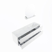 MONDIAZ VICA-DLUX Badkamermeubelset - 150cm - onderkast talc - 4 lades - inbouw wastafel cloud rechts - 1 kraangat - 60cm hoge versie - opalo SW1088539