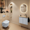 MONDIAZ TURE-DLUX 60cm toiletmeubel Clay. EDEN wastafel Frappe positie rechts. Met 1 kraangat. SW1102704